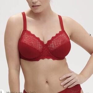 Simone Pèrele Caresse Full Cup Bra 34F Red New Retails $120